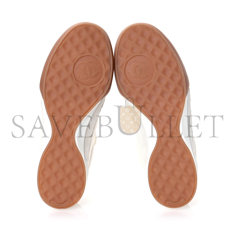 CHANEL SUEDE CALFSKIN QUILTED SNEAKERS 36 G45336